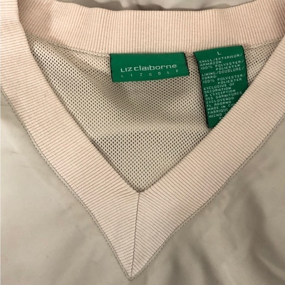 VINTAGE - LIZ CLAIBORNE GOLF Pullover Mesh Lined V-Neck Golf Shirt w/Pockets LG - Picture 7 of 9